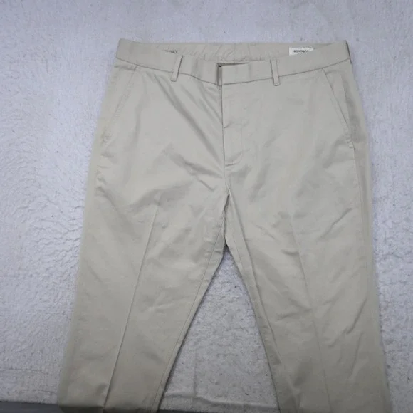 Bonobos Friday Chino Pants Mens Size 35 x 30 Beige Slim Taper Stretch Flat Front - Picture 5 of 11